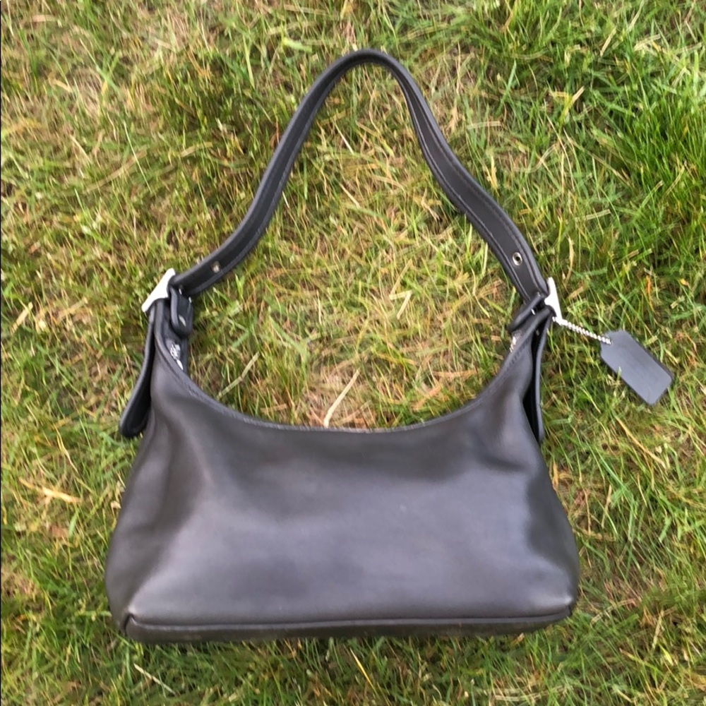 vintage Coach grey leather bag